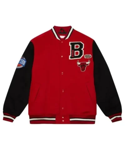 Team Legacy Chicago Bulls Varsity Full-Snap Wool Red and Black Jacket