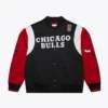 BlackRed Chicago Bulls Team Origins Full-Snap Satin Jacket