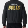 Black Chicago Bulls Team Script Bomber Jacket