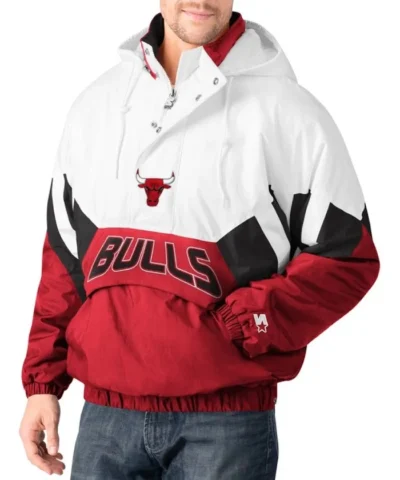 Shop The Line-Up Oxford Chicago Bulls Hoodie Half-Zip Jacket