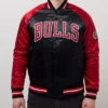 Tough Season Chicago Bulls Black & Red Satin Full-Snap Jacket