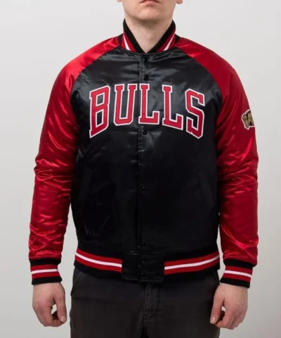 Tough Season Chicago Bulls Black & Red Satin Full-Snap Jacket