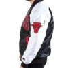 Chicago Bulls Tri-Color Full-Snap Satin Varsity Jacket