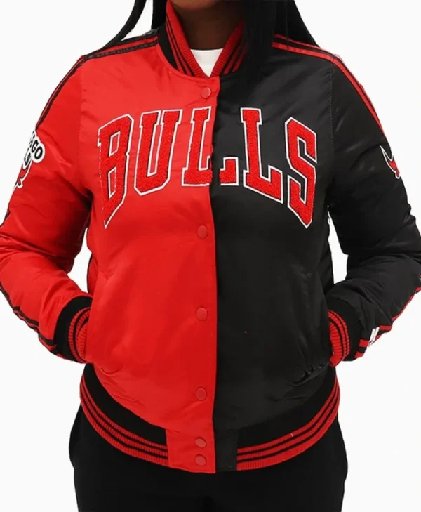 Chicago Bulls Two Tone Satin Orange Jacket