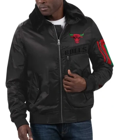 Shop Chicago Bulls Ty Mopkins Black History Month Full-Zip Satin Jacket