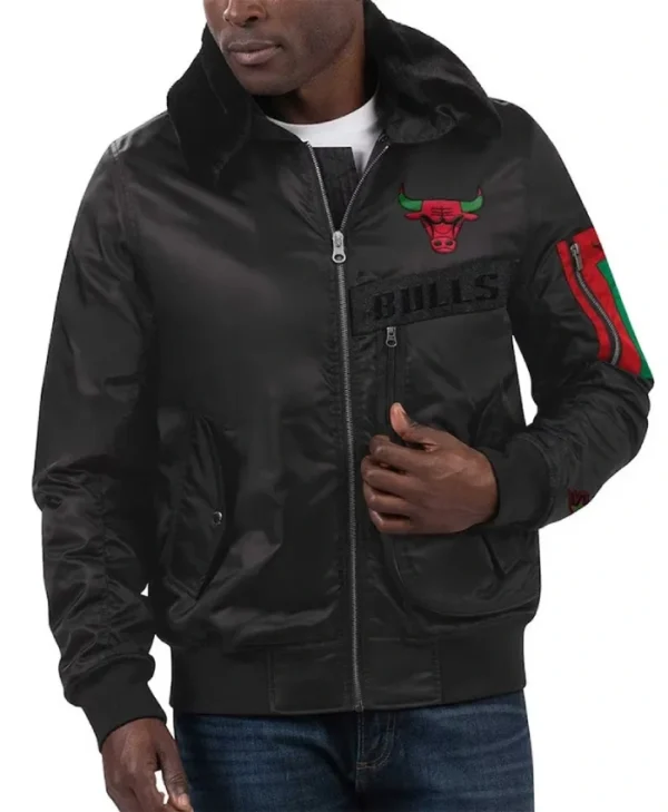 Shop Chicago Bulls Ty Mopkins Black History Month Full-Zip Satin Jacket