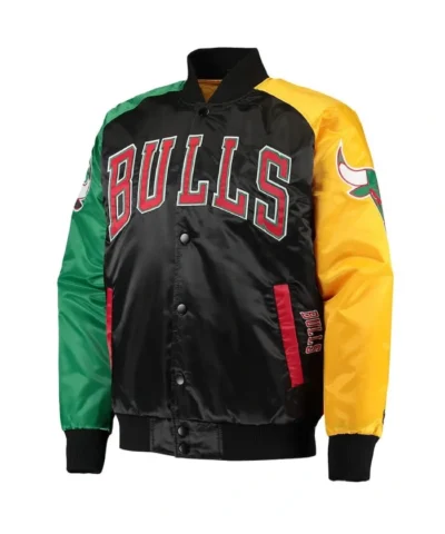 Chicago Bulls Ty Mopkins Full-Snap Satin BlackRed Jacket
