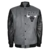 Chicago Bulls Varsity Full-Snap WoolLeather Black and Grey Jacket