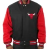 Chicago Bulls College Varsity Full-Snap Wool Red and Black Jacket