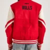 Chicago Bulls Red and White Wool Varsity Jacket