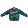 Chicago Bulls Varsity Full-Snap Satin Green Jacket