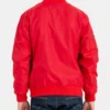 Chicago Wordmark Red Satin Jacket
