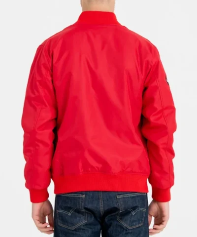 Chicago Wordmark Red Satin Jacket