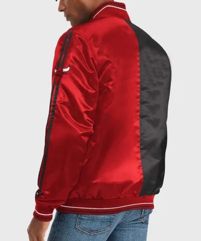 Chicago Bulls Varsity Red and Black Satin Jacket