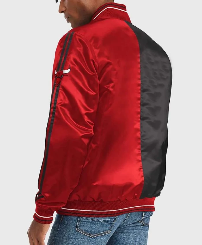 Chicago Bulls Varsity Red and Black Satin Jacket