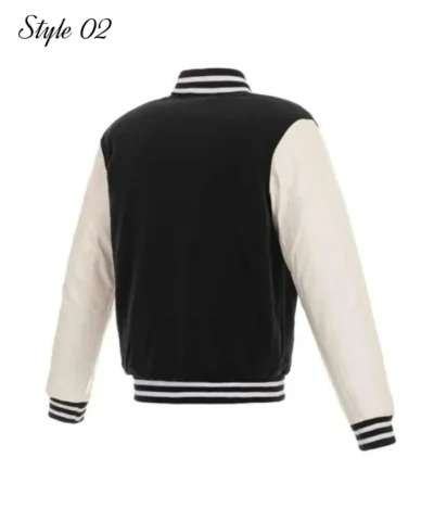 Order Chicago Bulls Varsity WoolLeather Black and White Jacket