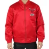Shop Vintage Logo Chicago Bulls Bomber Full-Zip Satin Red Jacket