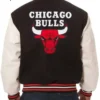 Chicago Bulls Varsity WoolLeather Black and White Jacket