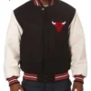 Chicago Bulls WoolLeather Black and White Jacket