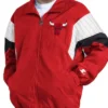 Red Chicago Bulls Yard Line Full-Zip Nylon Jacket