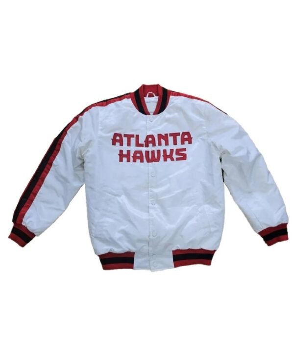 Atlanta Hawks Classic Full-Snap Satin White Jacket
