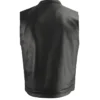 Men’s Black Flap Pocket Leather Biker Vest