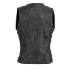 Women’s Classic Black Distressed Biker Leather Vest