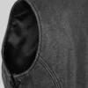 Classic Black Distressed Biker Leather Vest Women