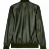 Classic Bomber Leather Jacket For Mens Back View