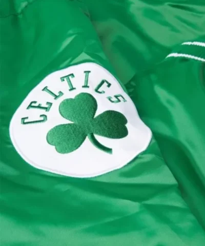 Classic Boston Celtics Full-Snap Satin Green Jacket