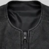 Classic Distressed Biker Leather Black Vest For Womens