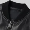 Classic Leather Black Bomber Jacket Men