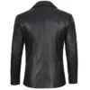 Men's Classic Two Button Black Leather Blazer