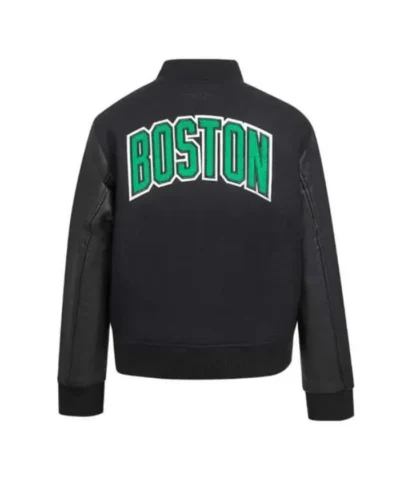Shop Classic NBA Boston Celtics Varsity Full-Zip WoolLeather Jacketa