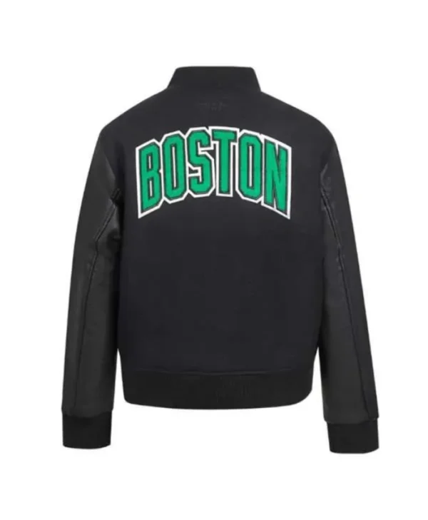 Shop Classic NBA Boston Celtics Varsity Full-Zip WoolLeather Jacketa