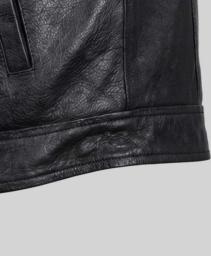 Classic Plain Black Leather Vest Men