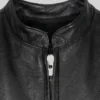 Classic Plain Black Leather Vest Mens