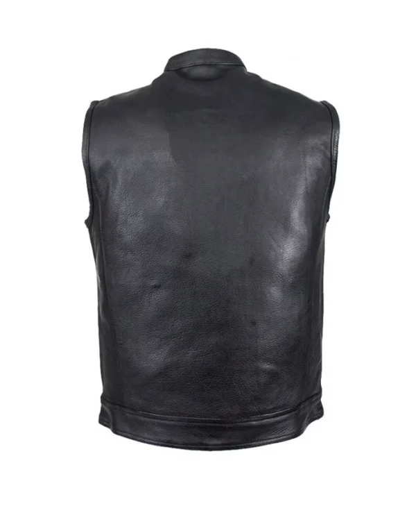 Men’s Plain Classic Black Leather Vest
