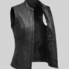 Classic Plain Leather Vest For Women