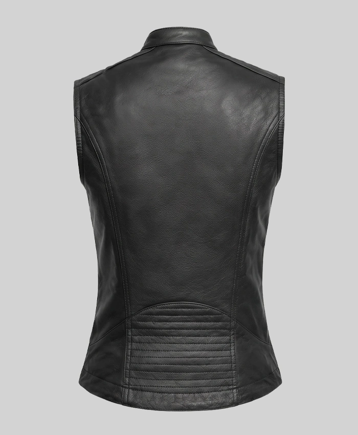Classic Plain Leather Vest Womens
