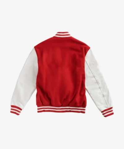 Mens Classic RedWhite Varsity Jacket