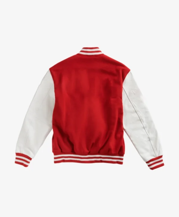 Mens Classic RedWhite Varsity Jacket