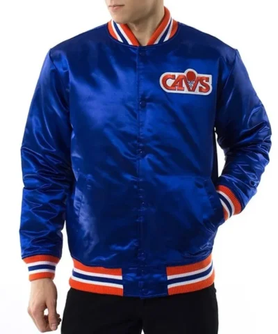 Shop Cleveland Cavaliers Basketball Royal Satin Full-Snap Jacket