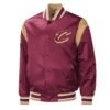 Force Play Cleveland Cavaliers Full-Snap Varsity Satin Wine Jacket