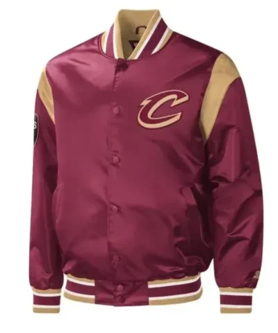 Cleveland Cavaliers Force Play Varsity Wine Satin Jacket