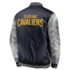 Cleveland Cavaliers Navy and Silver Varsity Satin Jacket