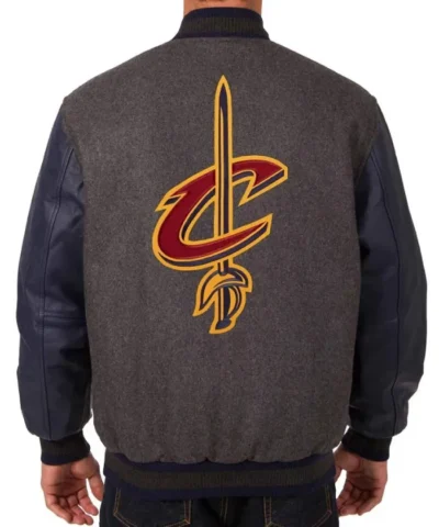 Cleveland Cavaliers WoolLeather Full-Zip Varsity Charcoal Jacket