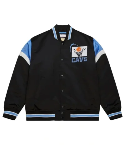 Cleveland Cavaliers Heavyweight Full-Snap Varsity Satin Black Jacket