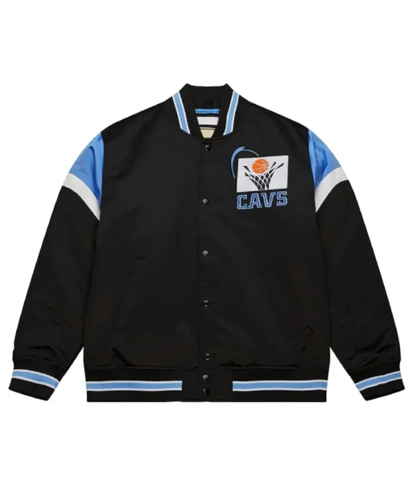 Cleveland Cavaliers Heavyweight Full-Snap Varsity Satin Black Jacket