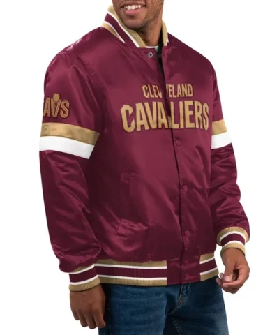 Cleveland Cavaliers Home Game Varsity Wine Full-Snap Satin Jacket